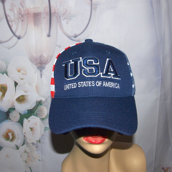 USA Flag Hat Patriotic United States Blue Hat - Picture 1 of 5